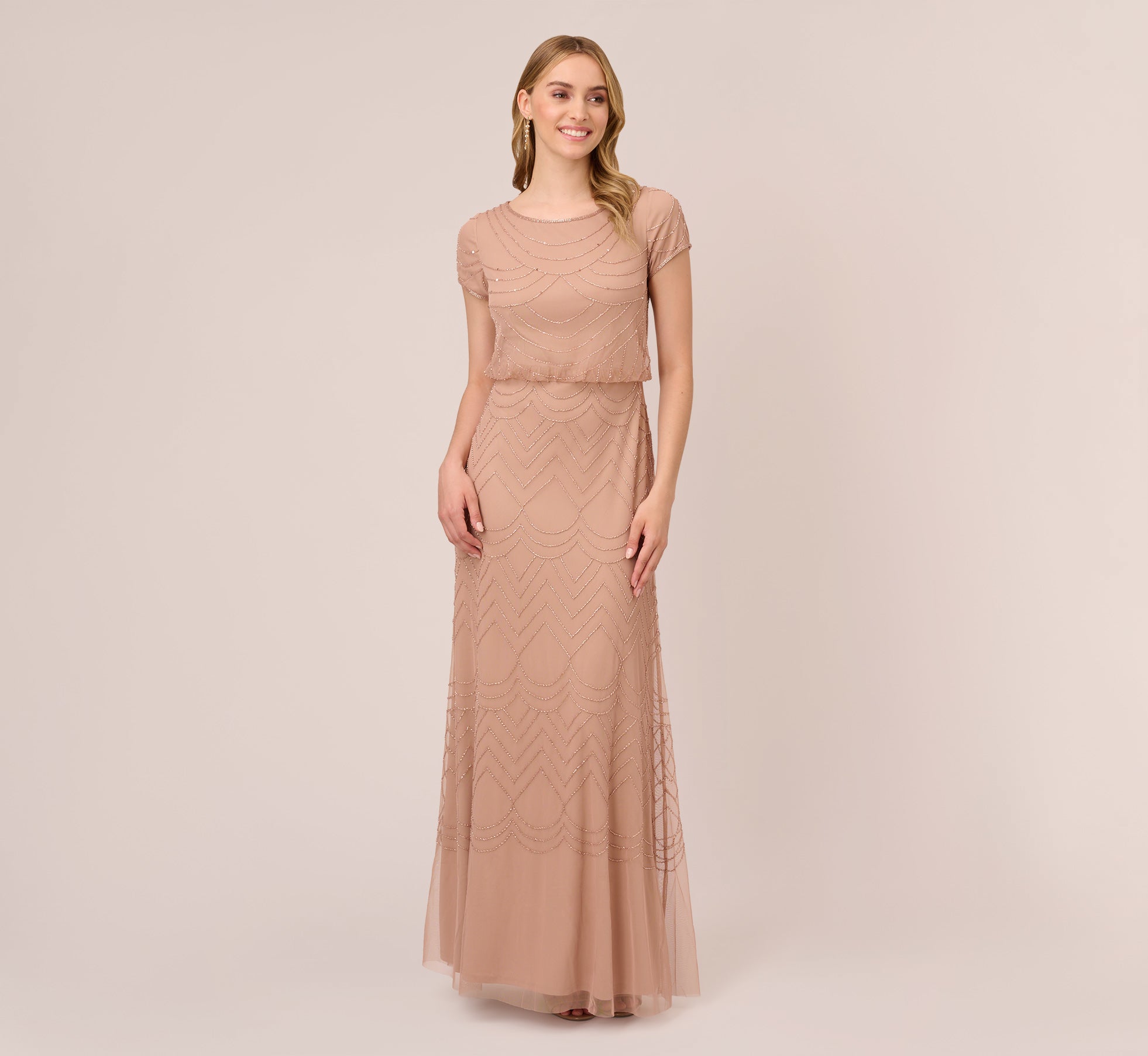 Adrianna Papell Plus Beaded Blouson Gown | Bloomingdale's